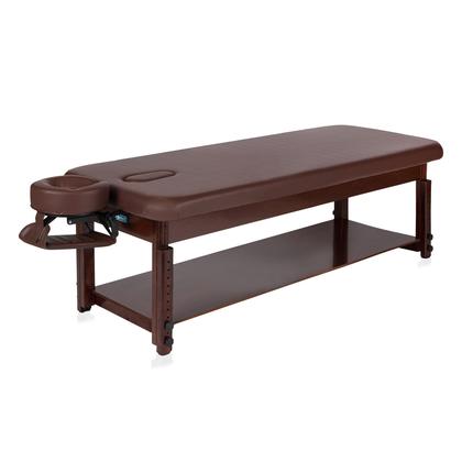 Массажный стационарный стол Mizomed Essence-Flat SEF3S30+H+S, Коричневый с полкой