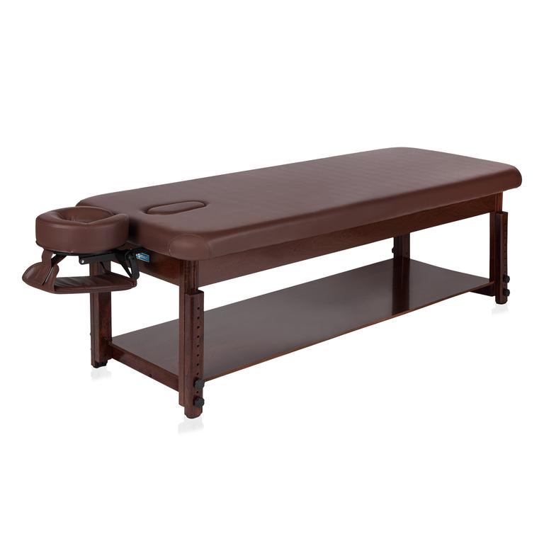 Массажный стационарный стол Mizomed Essence-Flat SEF3S30+H+S, Коричневый с полкой