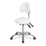 Стул мастера Mizomed MZ 1025B на колесиках, со спинкой, белый