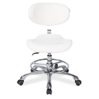 Стул мастера Mizomed MZ 1026DB2 на колесиках, со спинкой, белый