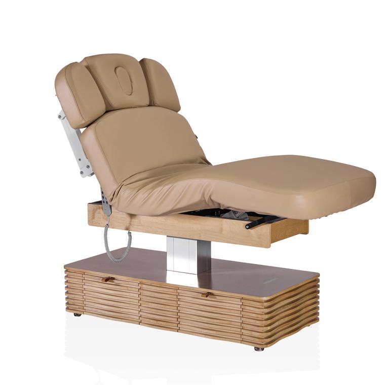 Электрический стационарный массажный стол Mizomed NESS-C Salon-Oak c электроприводом мокко бежевый