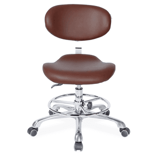 Стул мастера Mizomed MZ 1026DB2 на колесиках, со спинкой, коричневый