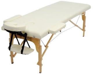 Массажный стол складной MET Comfort PRO 02, 2-х секционный, бук, кремовый