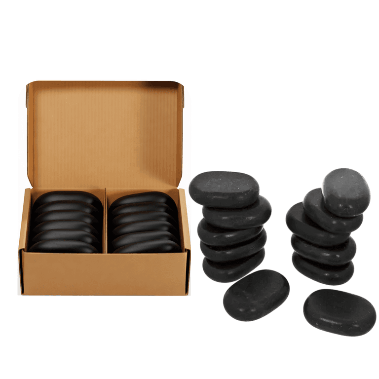 Набор массажных камней для стоун терапии из базальта Mizomed HMT12 (6,7х4,7х1,7 см, 12 шт.)