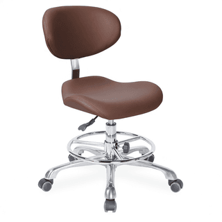 Стул мастера Mizomed MZ 1026DB2 на колесиках, со спинкой, коричневый