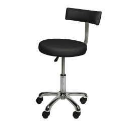 Стул мастера Мэдисон МД-9017 на колесиках, со спинкой, черный