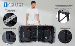 Массажный стол складной Master Montour LX (76 см)широкий