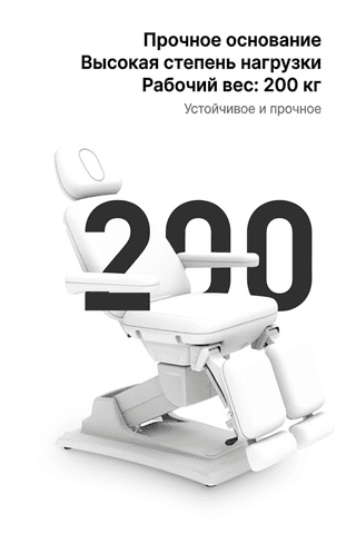 Стол массажный электрический Mizomed Sonora 260 с электроприводом, 3 мотора, белый