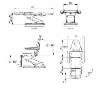 Косметологическое кресло МК70M GLAB с электроприводом белый