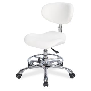 Стул мастера Mizomed MZ 1026DB2 на колесиках, со спинкой, белый