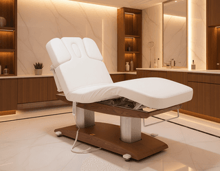 Массажный стационарный стол Mizomed MZ 2259H, с подогревом, белый/коричневый