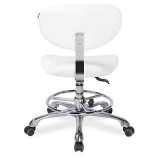 Стул мастера Mizomed MZ 1026DB2 на колесиках, со спинкой, белый