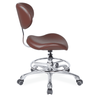 Стул мастера Mizomed MZ 1026DB2 на колесиках, со спинкой, коричневый