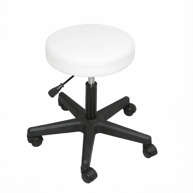 Стул мастера ПРИЗМА ЭКО, на колесиках, без спинки, белый