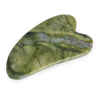Скребок гуаша для лица из натурального нефрита зеленый Mizomed Jade Essence