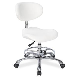 Стул мастера Mizomed MZ 1026DB2 на колесиках, со спинкой, белый