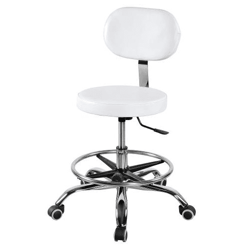 Стул мастера со спинкой и кольцом ХРОМ CH4 Бежевый польский