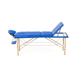 Массажный стол, деревянный, 3-х секционный MET Comfort W3, Синий