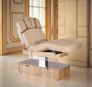 Электрический стационарный массажный стол Mizomed NESS-C Salon-Oak c электроприводом мокко бежевый