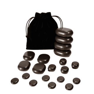 Набор массажных камней для стоун терапии из базальта Mizomed H20TC в мешочке 20 шт.