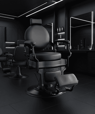 Кресло для барбершопа VIP03 SHOR BLACK BLACK