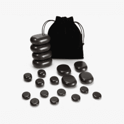 Набор массажных камней для стоун терапии из базальта Mizomed H20TC в мешочке 20 шт.