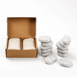 Набор массажных камней для стоун терапии из мрамора Mizomed HML12 (7,5х5,5x1,5 cм, 12 шт.)