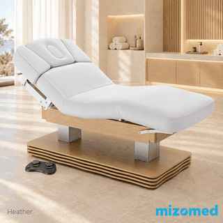 Электрический стационарный массажный стол Mizomed Heather с электроприводом белый