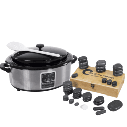 Нагреватель камней для стоун терапии Mizomed HSH6 + Набор массажных камней для стоун терапии из базальта Spastone H45TC2 (45 шт.)