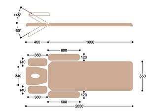 Массажный стол с электроприводом F1E2 Бежевый польский, Ширина ложа: 55, С колесной базой
