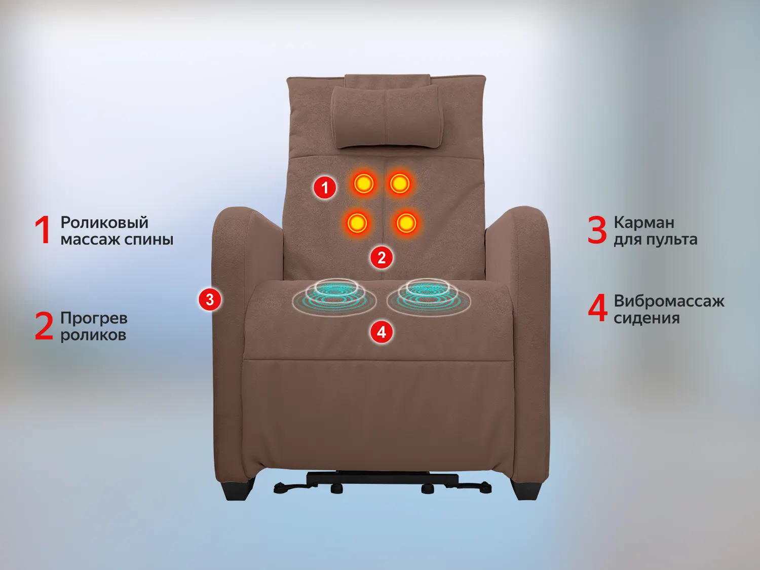 Кресло-реклайнер электрический с подъемом и массажем FUJIMO LIFT CHAIR F3005 FLFL Терра (Sakura 20) - 3 