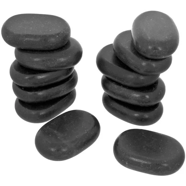 Набор массажных камней из базальта №24 (12 шт.) 6,7х4,7х1,7 см