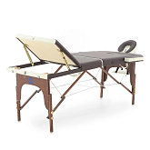 Массажный складной стол JF-AY01 трехсекционный, коричневый/кремовый