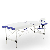 Массажный складной стол JFAL01A двухсекционный, белый/фиолетовый