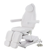 Педикюрное кресло электрическое 2 мотора Med-Mos ММКП-2 КО-190DP с РУ, С ножными педалями, Белый
