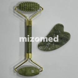 Mizomed Dual Serenity R – Нефритовый роллер с ребристой текстурой и скребок гуаша для лица