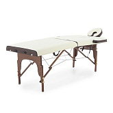 Массажный складной стол JF-AY01 двухсекционный, кремовый/коричневый (PW2.20.13A-00)