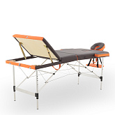 Массажный складной стол JFAL01A трехсекционный, коричневый/оранжевый