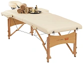Массажный стол, деревянный, 2-х секционный MET Comfort W2, крем