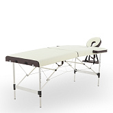 Массажный складной стол JFAL01A двухсекционный, кремовый/коричневый