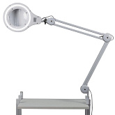 Диодная лампа косметологическая с увеличением, на ступице с кронштейном, регулируемая