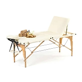 Массажный стол, деревянный, 3-х секционный MET Comfort W3, Крем