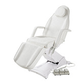 Косметологическое кресло электрическое 3 мотора Med-Mos ММКК-3 КО176DP-00 с РУ, Белый с педалями