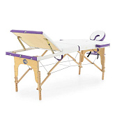 Массажный складной стол JF-AY01 трехсекционный, белый/фиолетовый