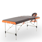 Массажный складной стол JFAL01A двухсекционный, коричневый/оранжевый