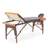 Массажный складной стол JF-AY01 трехсекционный, коричневый/оранжевый