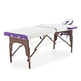 Массажный складной стол JF-AY01 двухсекционный, белый/фиолетовый (PW2.20.13A-00)