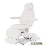 Косметологическое кресло электрическое 4 мотора Med-Mos ММКК-4/ КО184DP-00 с РУ белый с ножными педалями